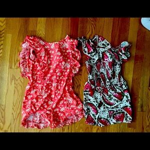 2 girls rompers size 14